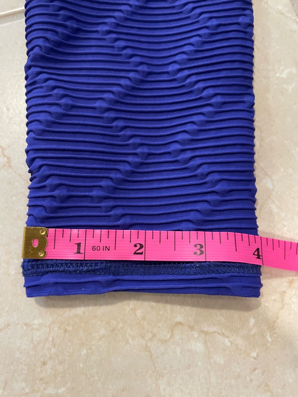 Abs2B Push Up Leggings w/ Diamond Shape Texture, Electric Blue with Scrunch Butt - Picture 12 of 12